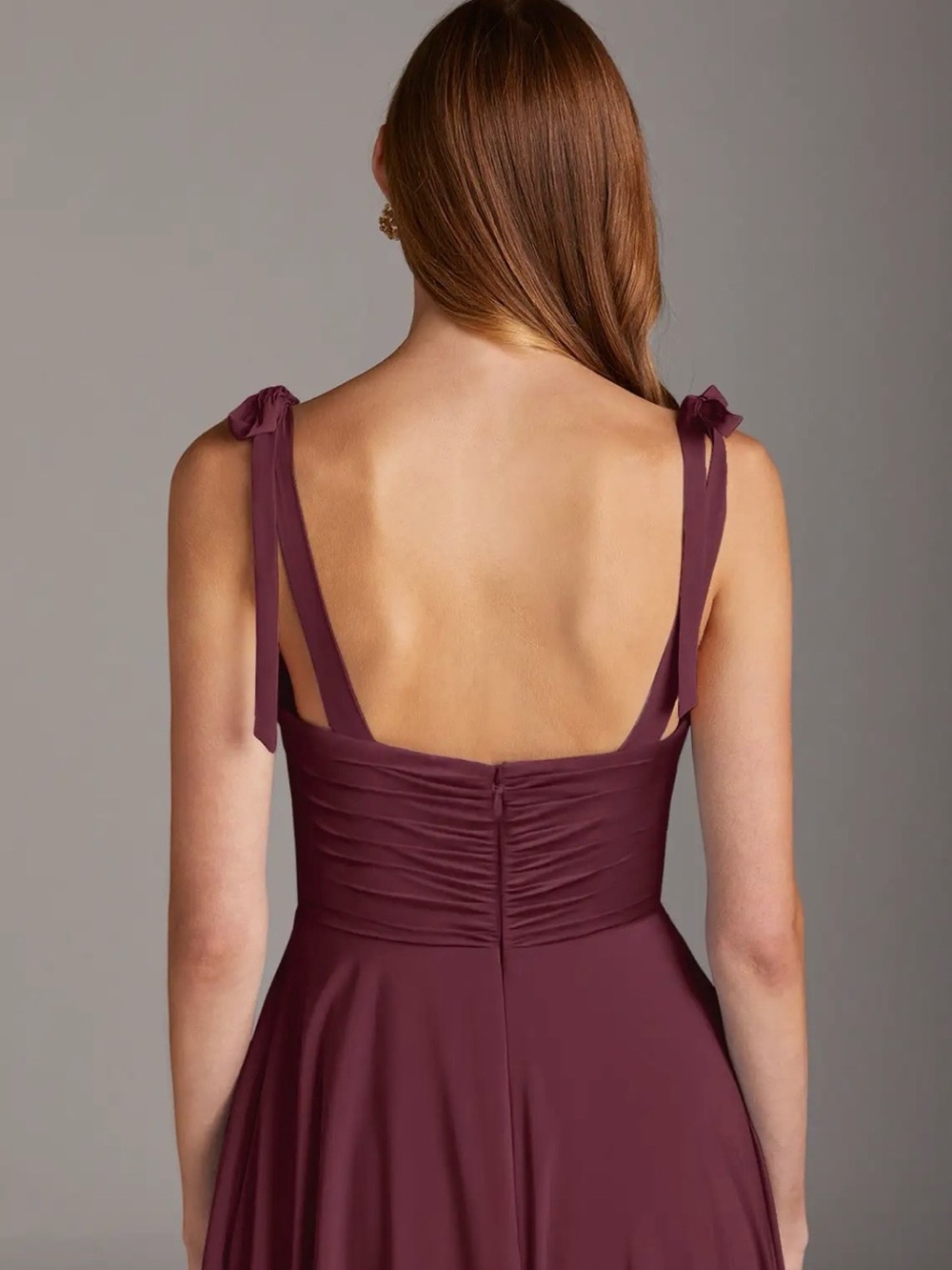 Azazie Marin Black Tie-Shoulder Maxi Dress with High Slit - Picture 5 of 9
